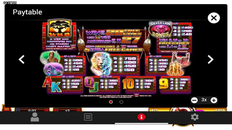 Paytable Silver Lion TopTrend Konohatoto78 Paytable Silver Lion TopTrend Konohatoto78